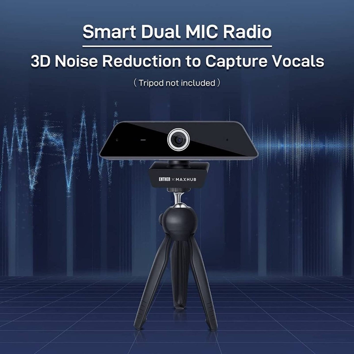 Enther & MAXHUB Webcam 4k, Webcam with Microphone for Computer with Noise Cancel