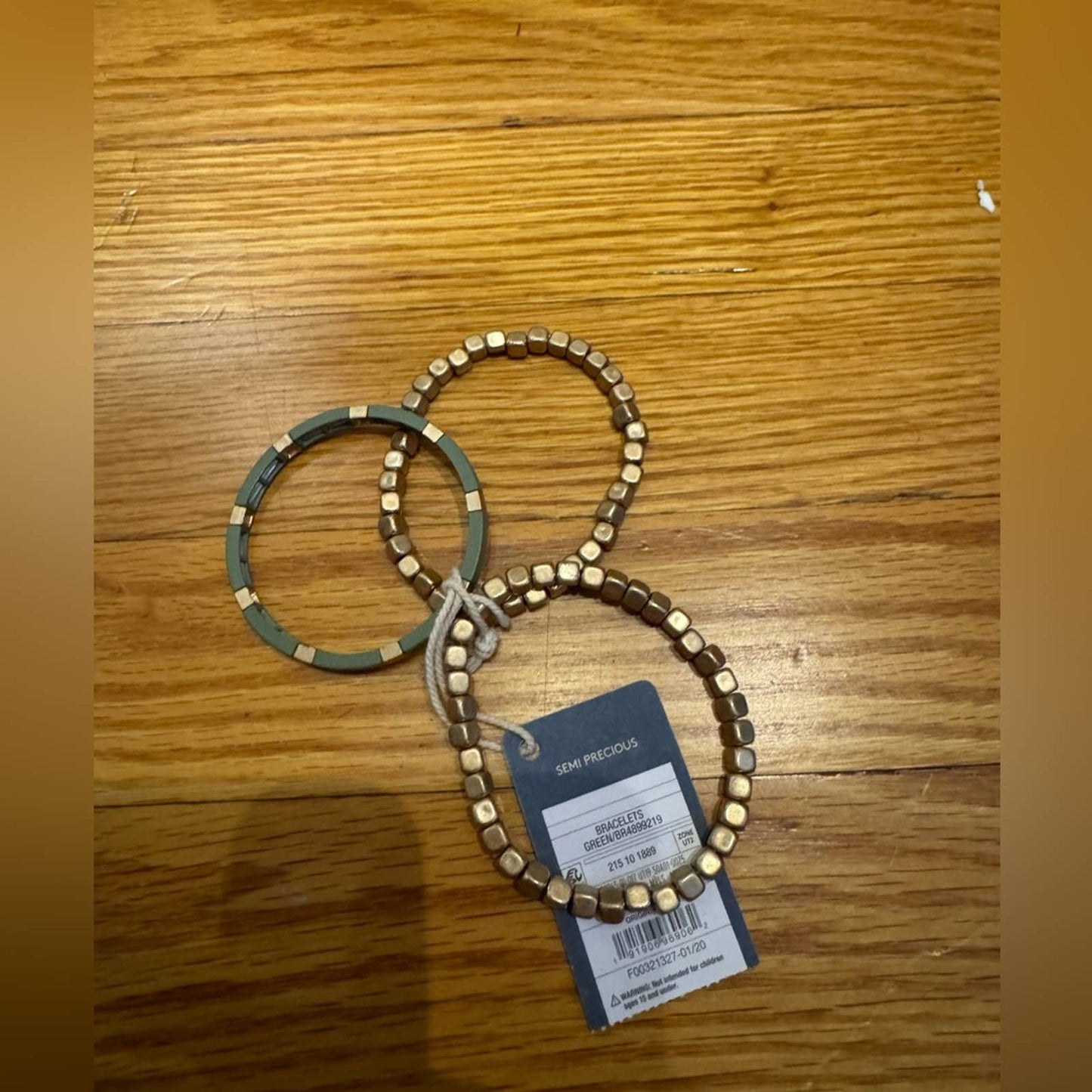 NWT 3PK Semi-Precious Green Bracelets