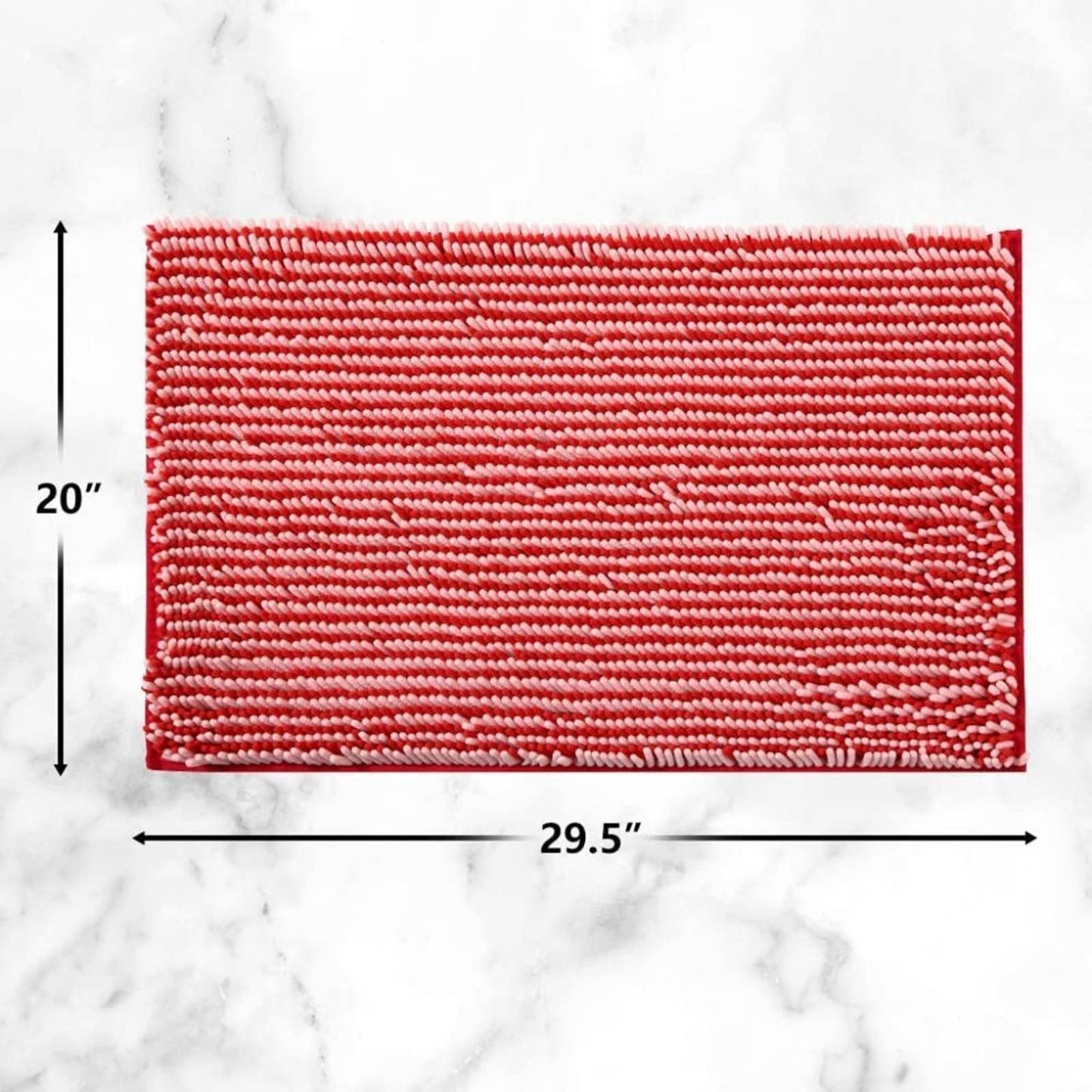 NUOVARUGS Bathroom Rug Anti-Slip Chenille Bath Mat Soft and Cozy Super Absorbent
