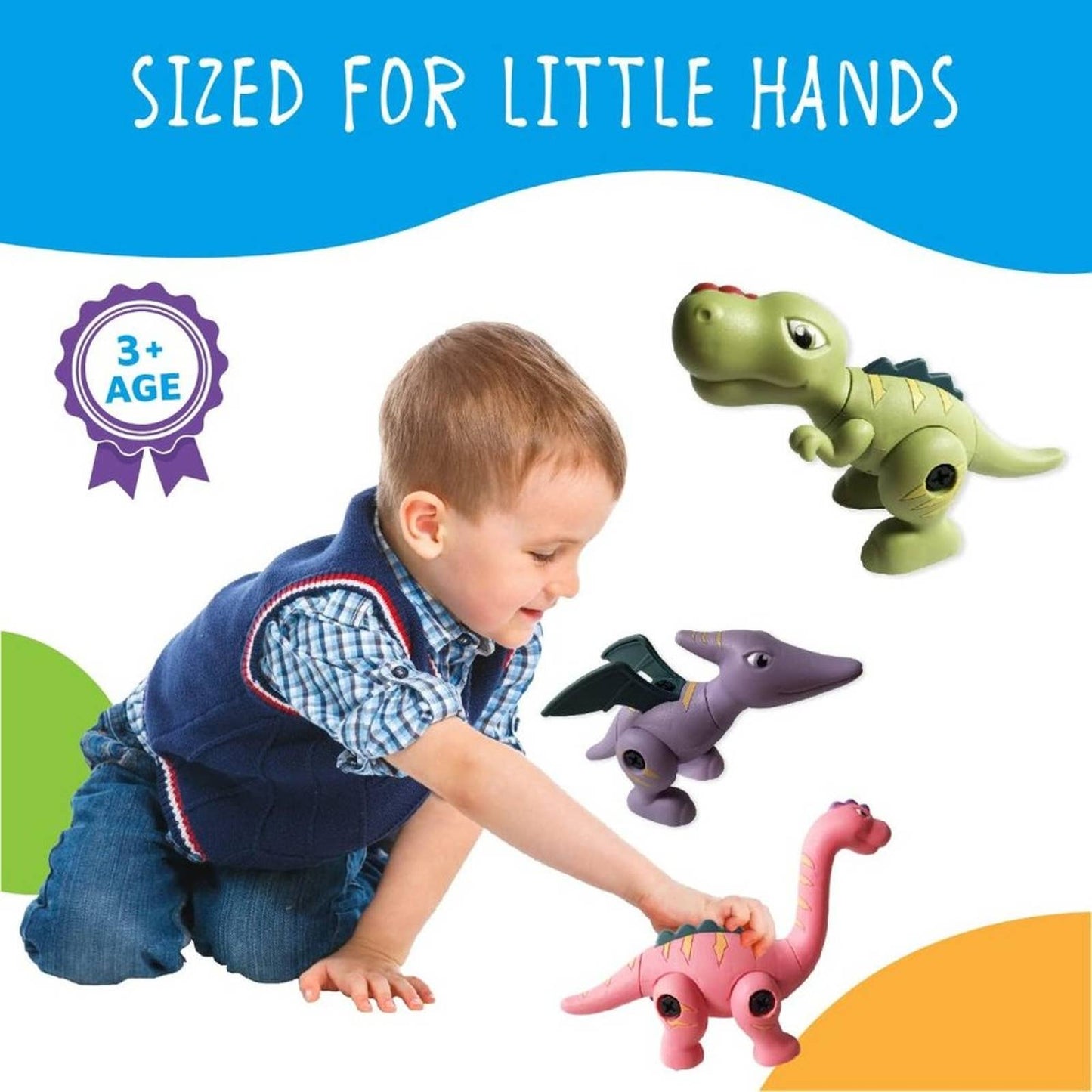 Kidtastic Take Apart Dinosaur Building Set for Kids Ages 3-9 and Up