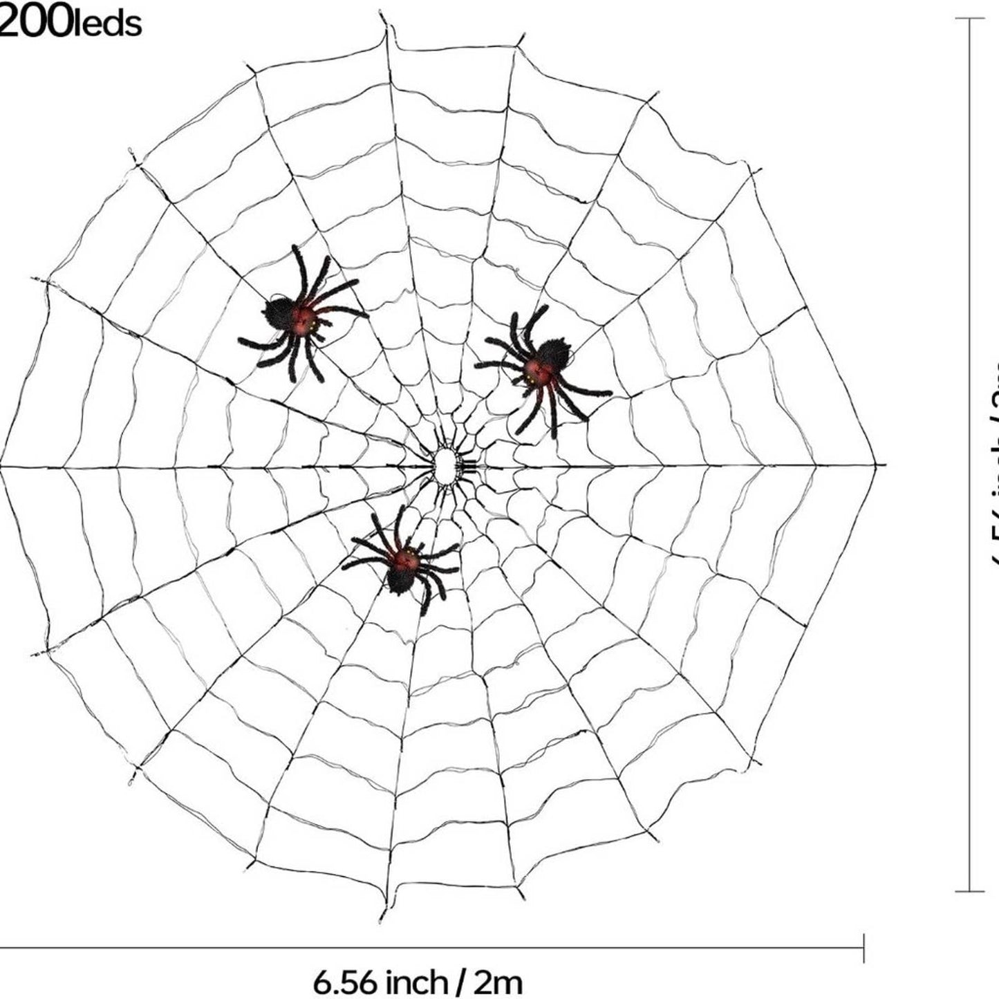 Halloween Spider Web Lights Decorations, 6.56 Ft 200 LEDs Orange & Purple Lights
