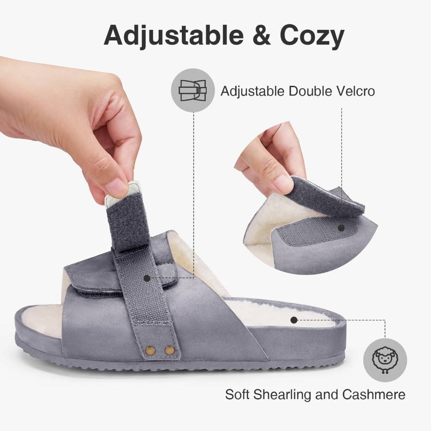 VEEYOO Women's Open Toe Slippers with Arch Support Size 8