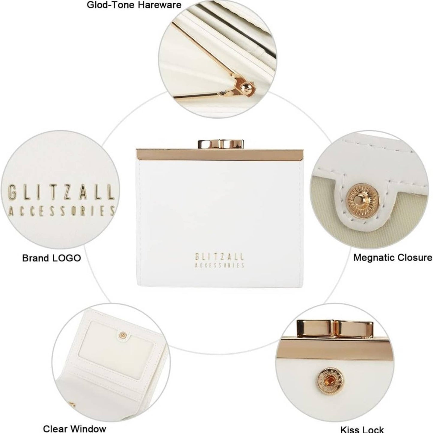 GLITZALL Small Wallet for Women Bifold Credit Card Holder RFID Blocking Wallet