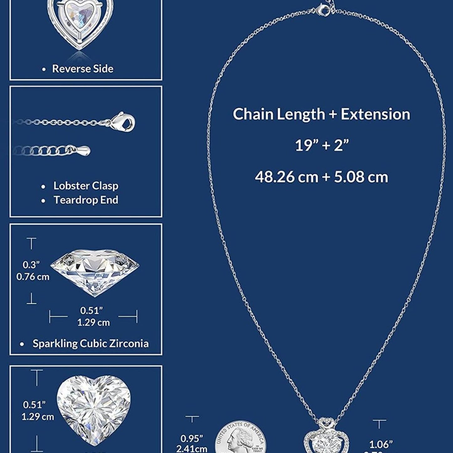 Kraus-Moller Heart Love Necklaces for Women Color Silver Necklace Set Simple