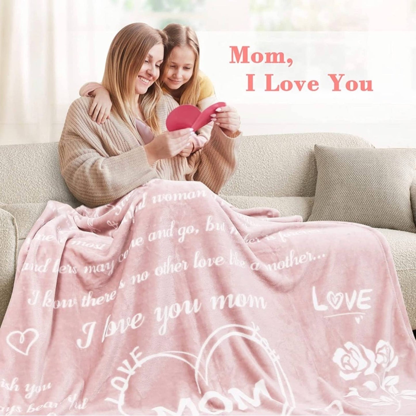 Lukeight Gifts for Mom, Throw Blanket 65x55”