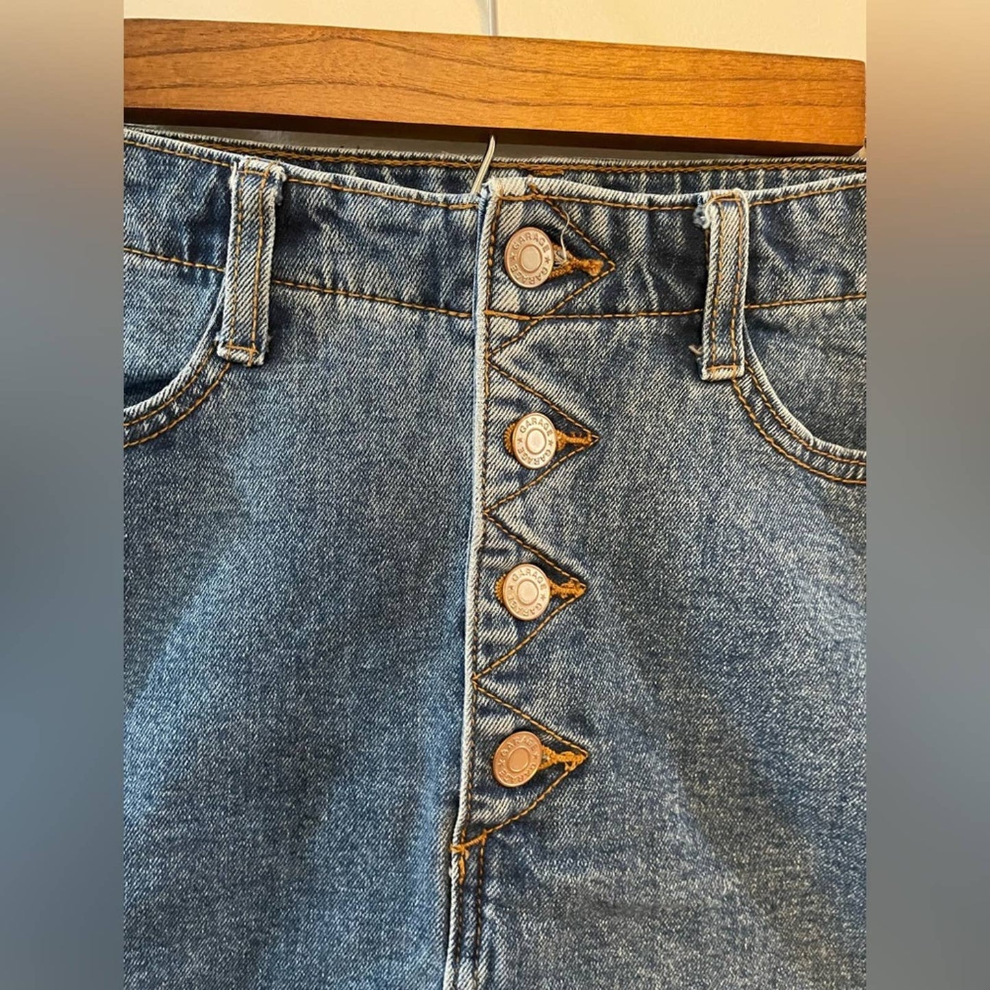 MD Garage Button-up Denim Skirt