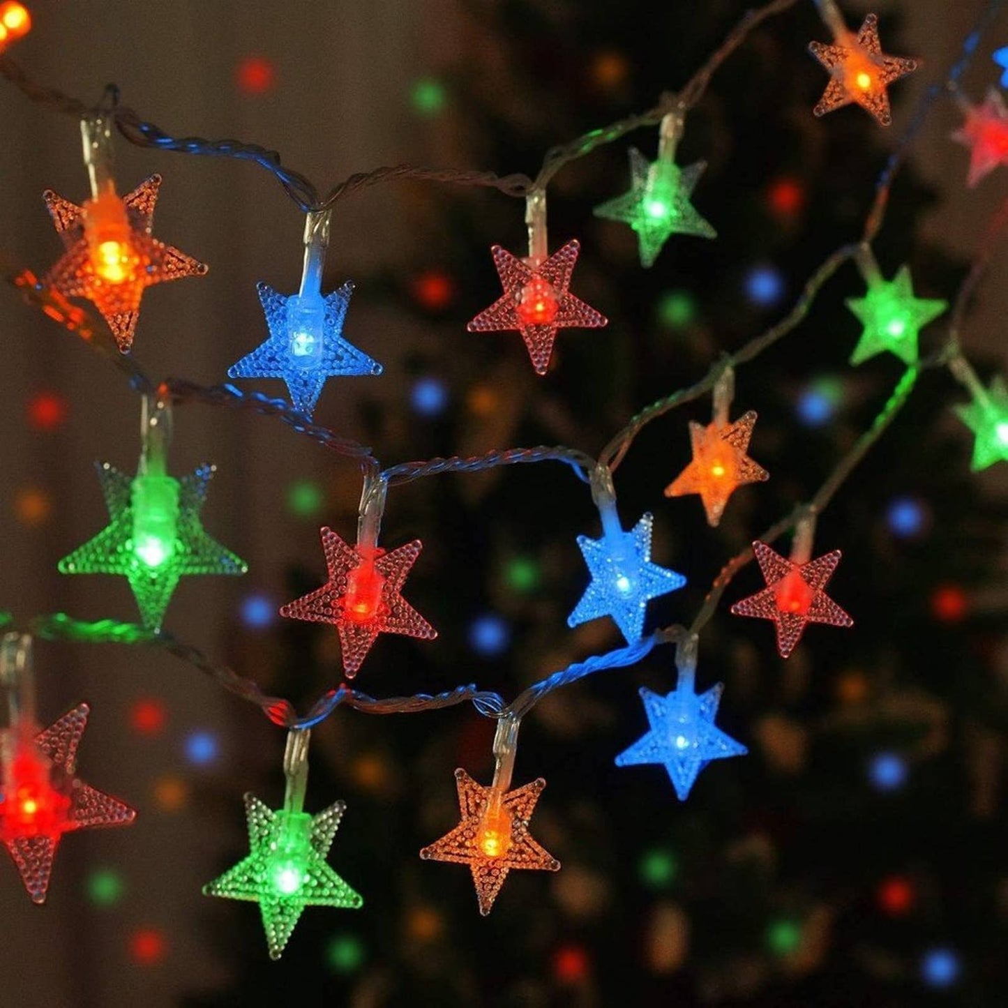 Star String Lights Waterproof Indoor Twinkle Christmas Lights for Bedroom Decor