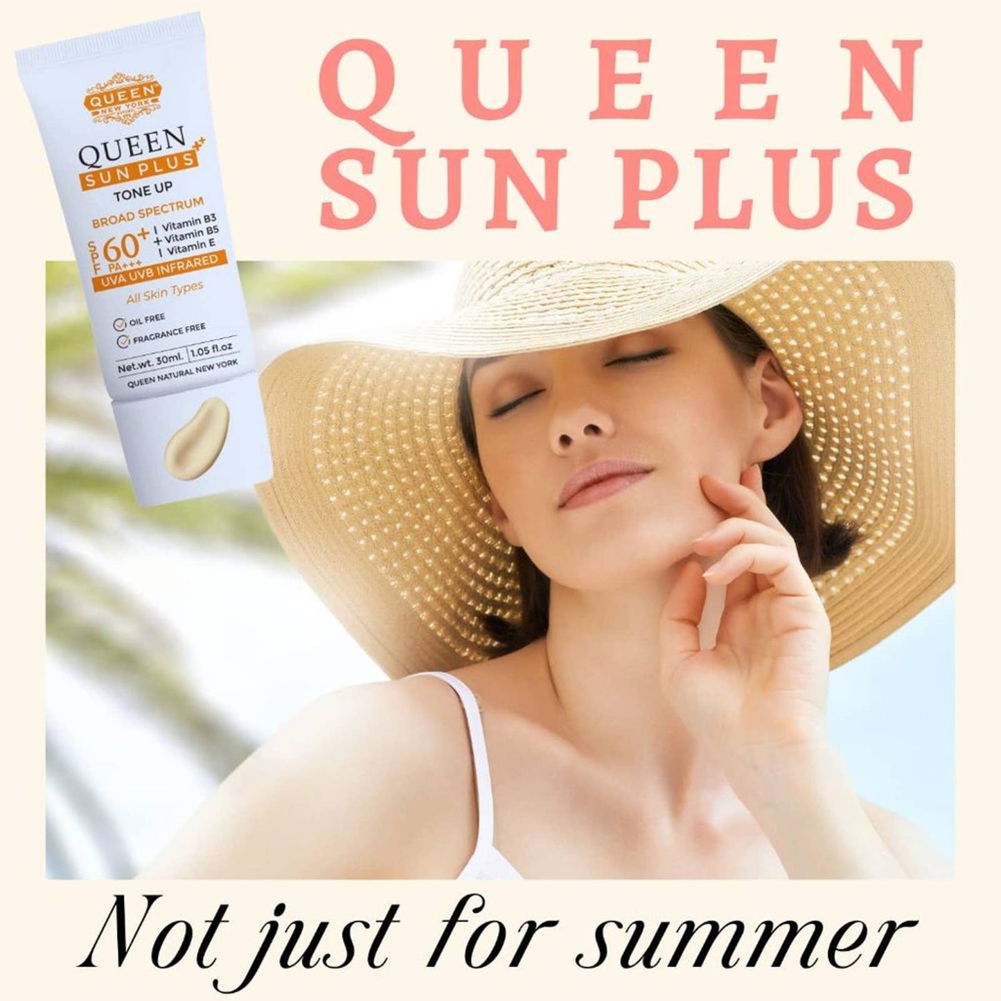 QUEEN SUN PLUS | TONE UP Sunscreen SPF 60 Primer-Anti Aging 1.05 fl. oz.