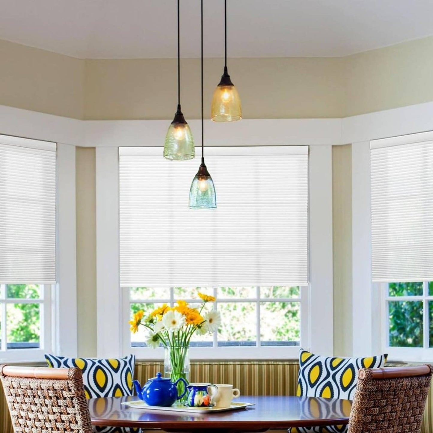 BlinDecor Light Filtering Cellular Shades Cordless 35" x 64" Honeycomb Blinds