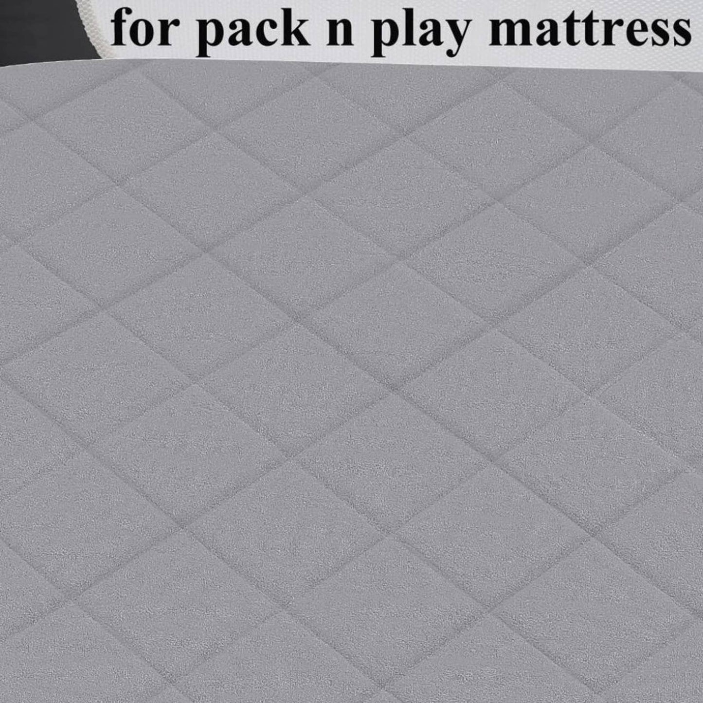 Bamboo Pack n Play Sheets Quilted, Waterproof Pack and Play Mattress Pad/Protect
