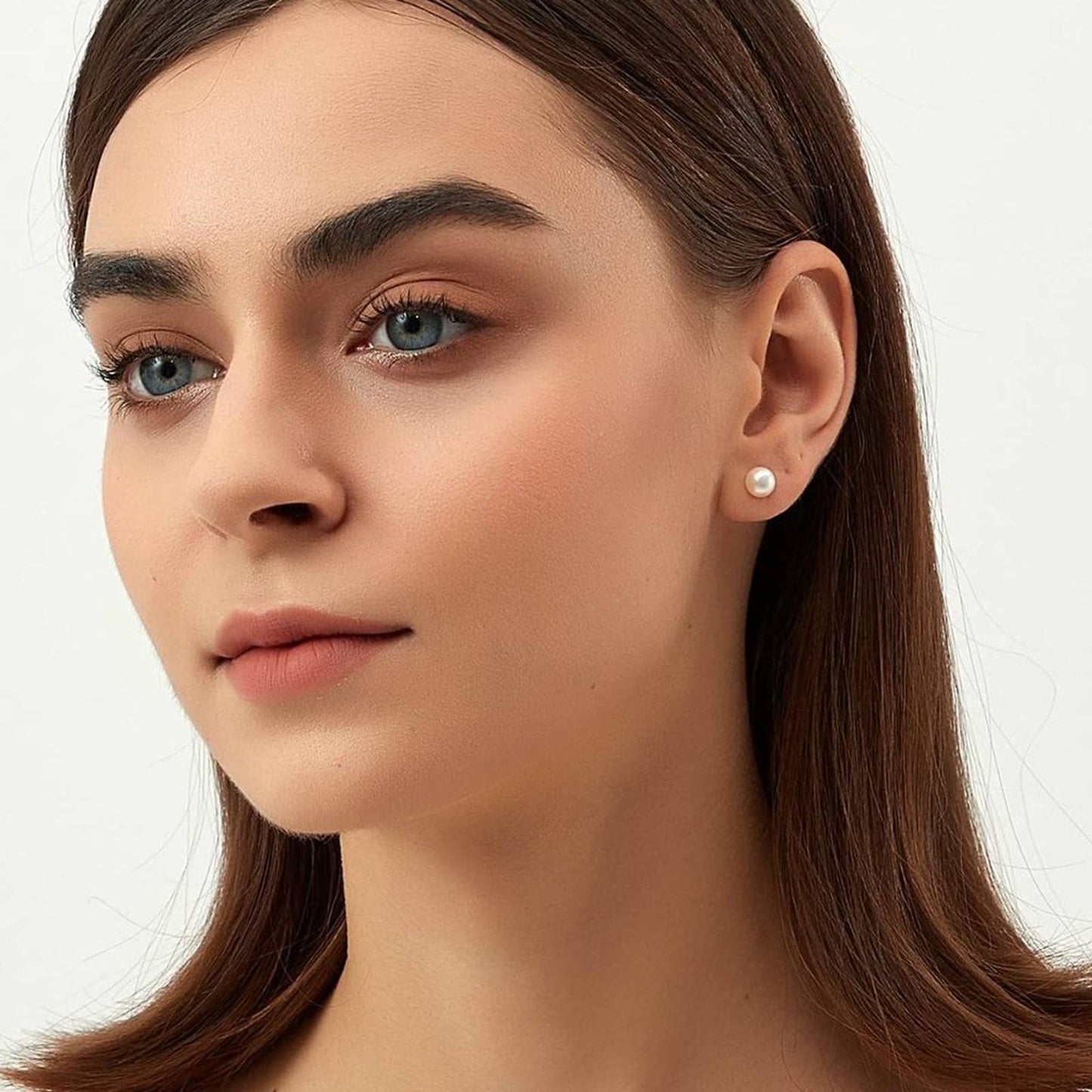 JG 14K Gold Plated Stud Pearl Earrings 925 Sterling Silver Post Quality