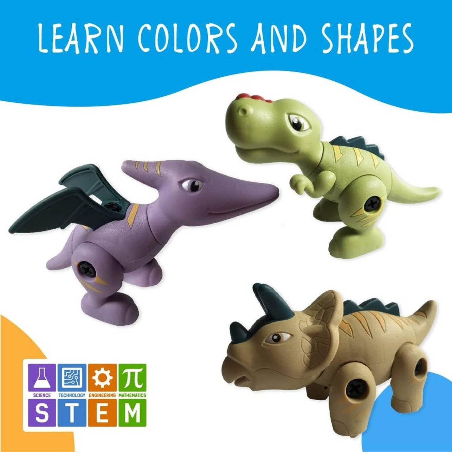 Kidtastic Take Apart Dinosaur Building Set for Kids Ages 3-9 and Up