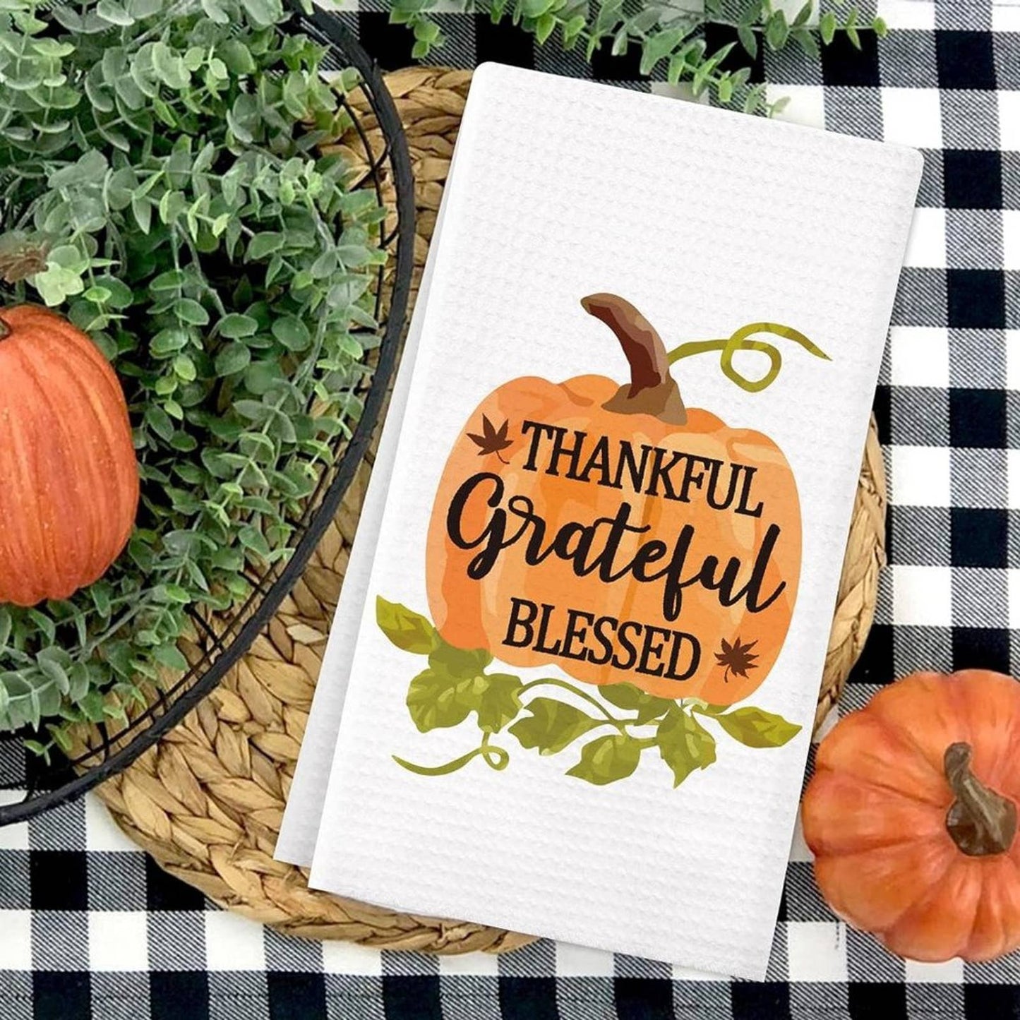 Vansolinne Fall Kitchen Towels Fall Dish Towels Thanksgiving Kitchen Towels 4PK