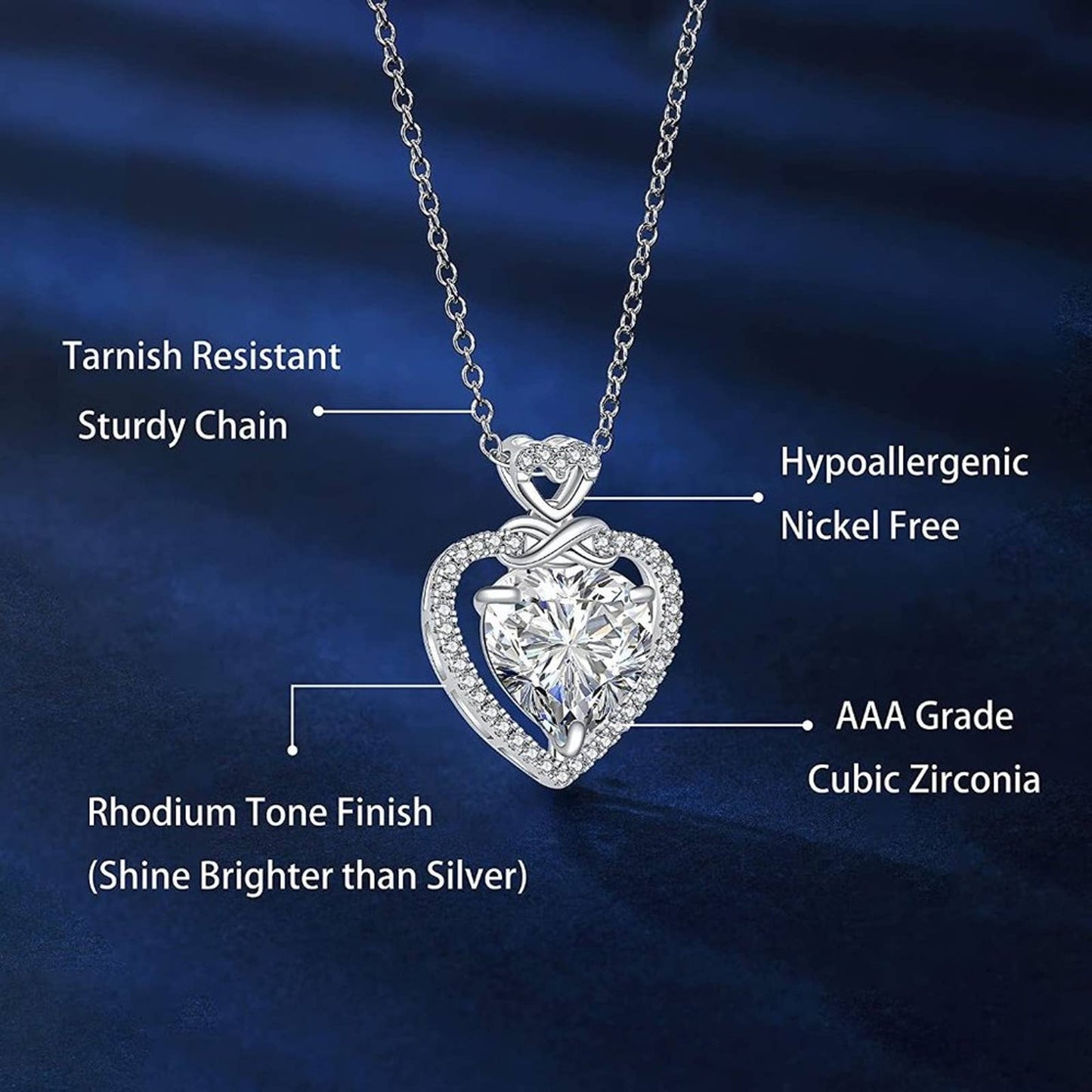Kraus-Moller Heart Love Necklaces for Women Color Silver Necklace Set Simple