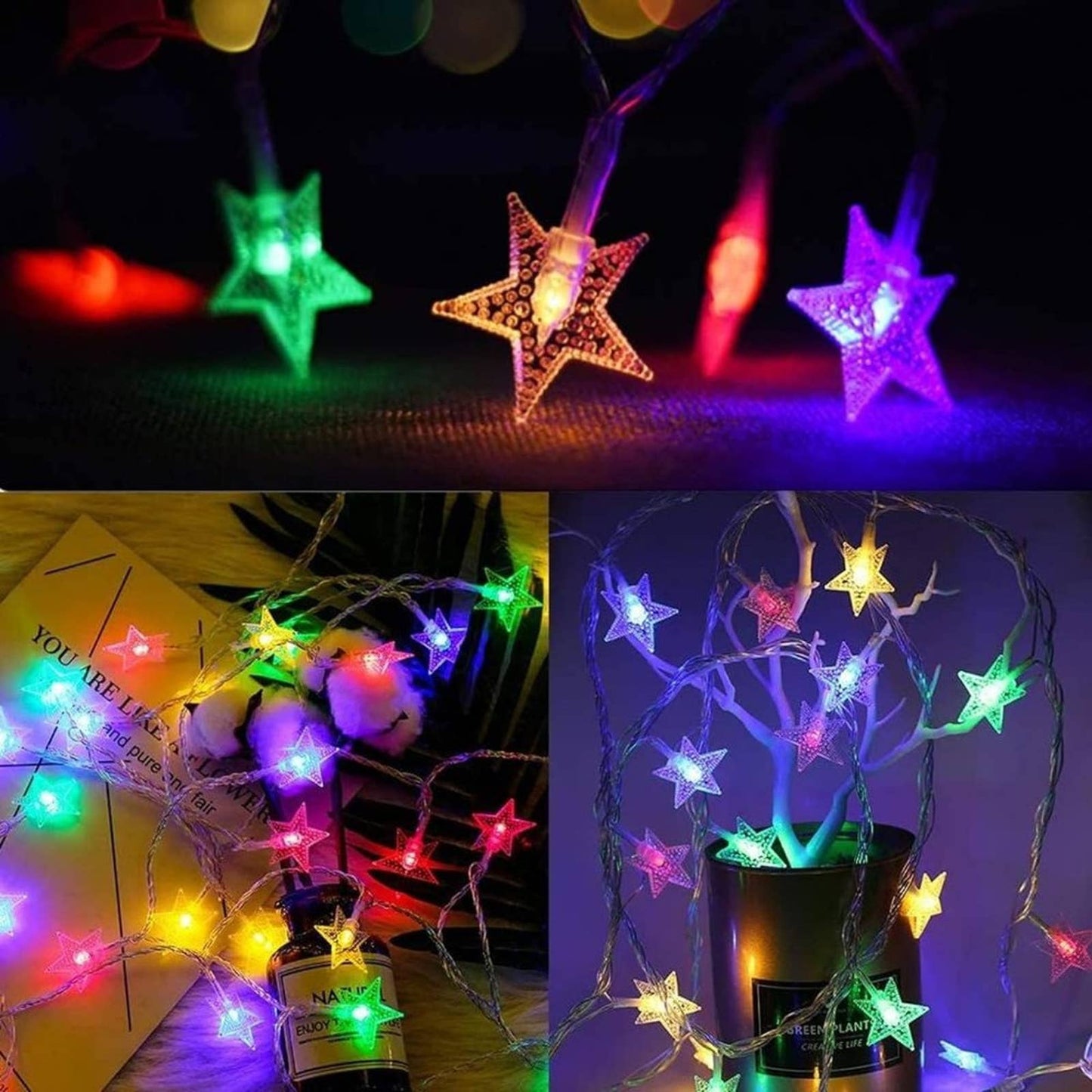 Star String Lights Waterproof Indoor Twinkle Christmas Lights for Bedroom Decor