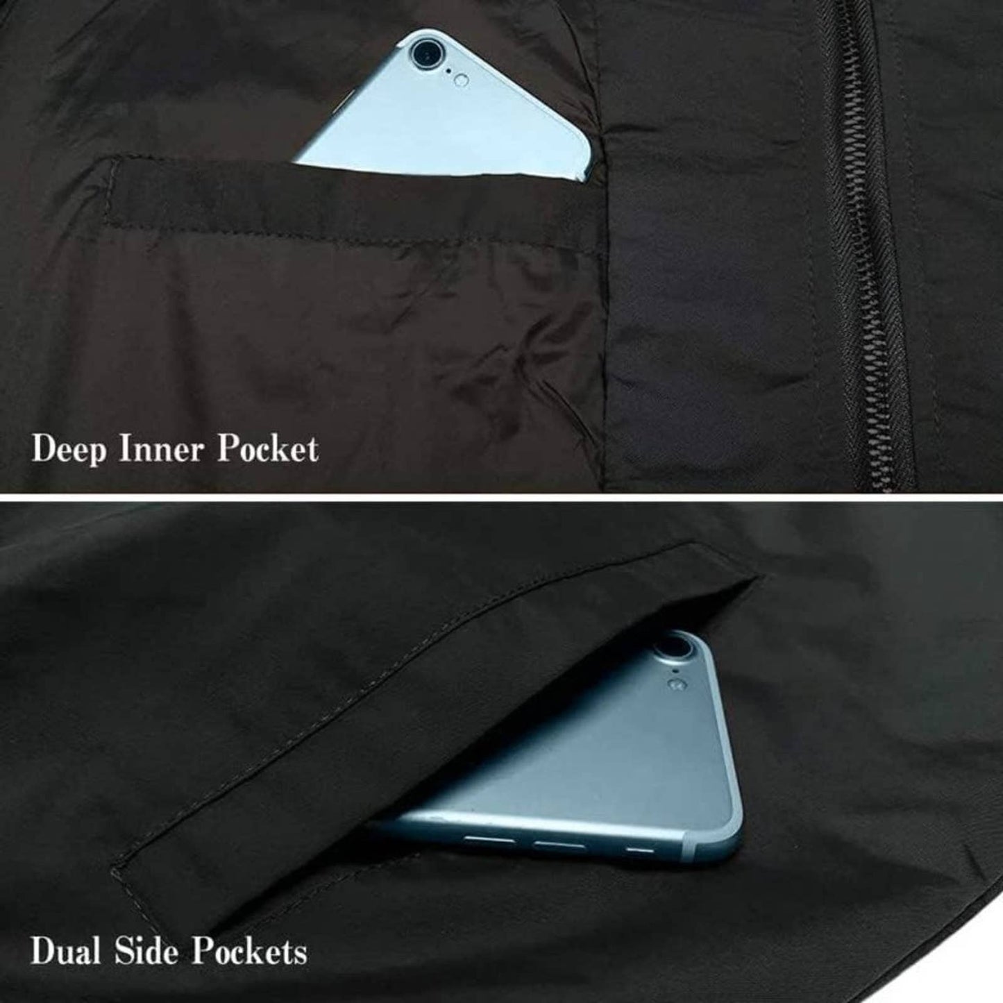 ASHER FASHION Men's Bomber Jacket Lightweight Sportswear Slim Fit Windbreaker LG