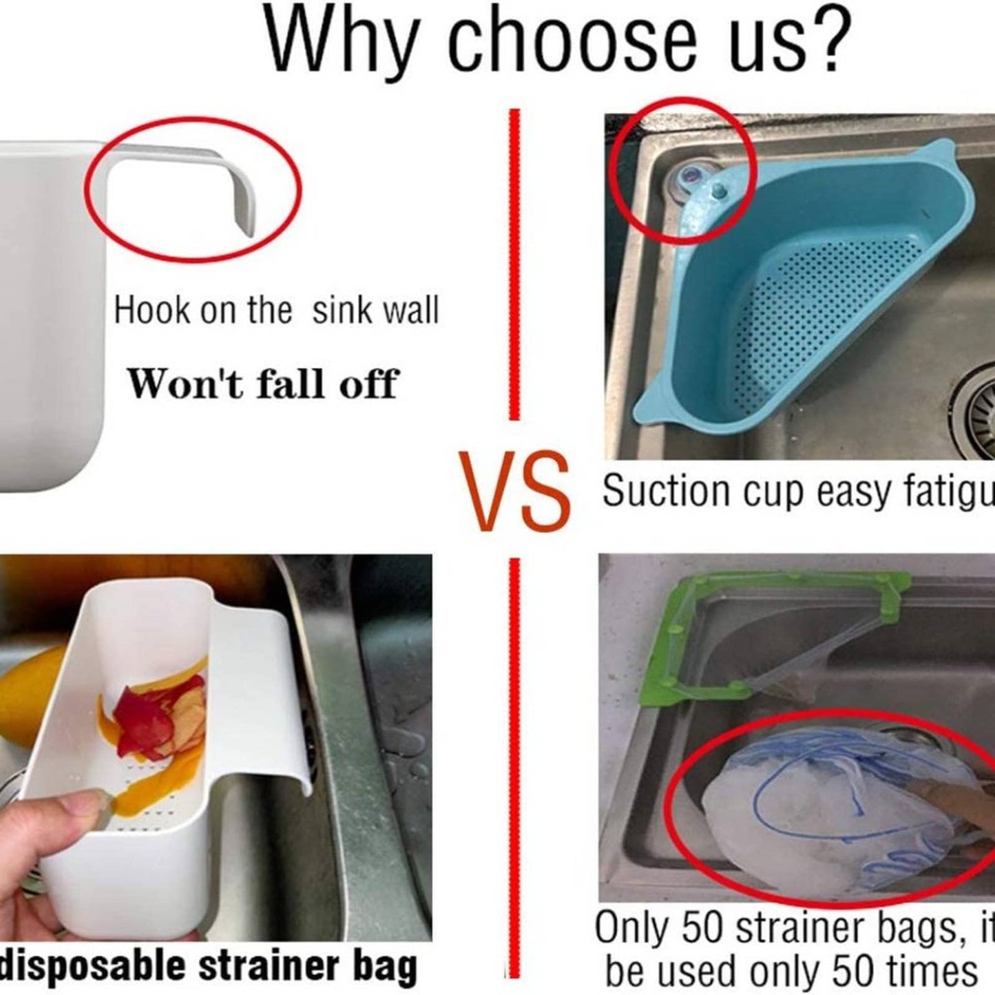 Sink Drain Strainer Basket Kitchen Food Waste Leftovers Food Catcher Garbage