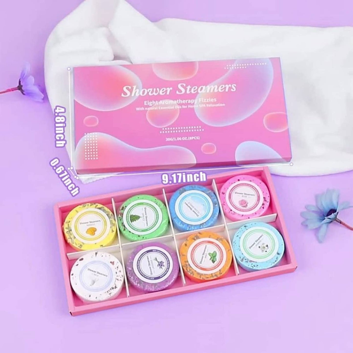 Shower Steamers Aromatherapy - 8 Pcs Bath Bombs with Essential Oils