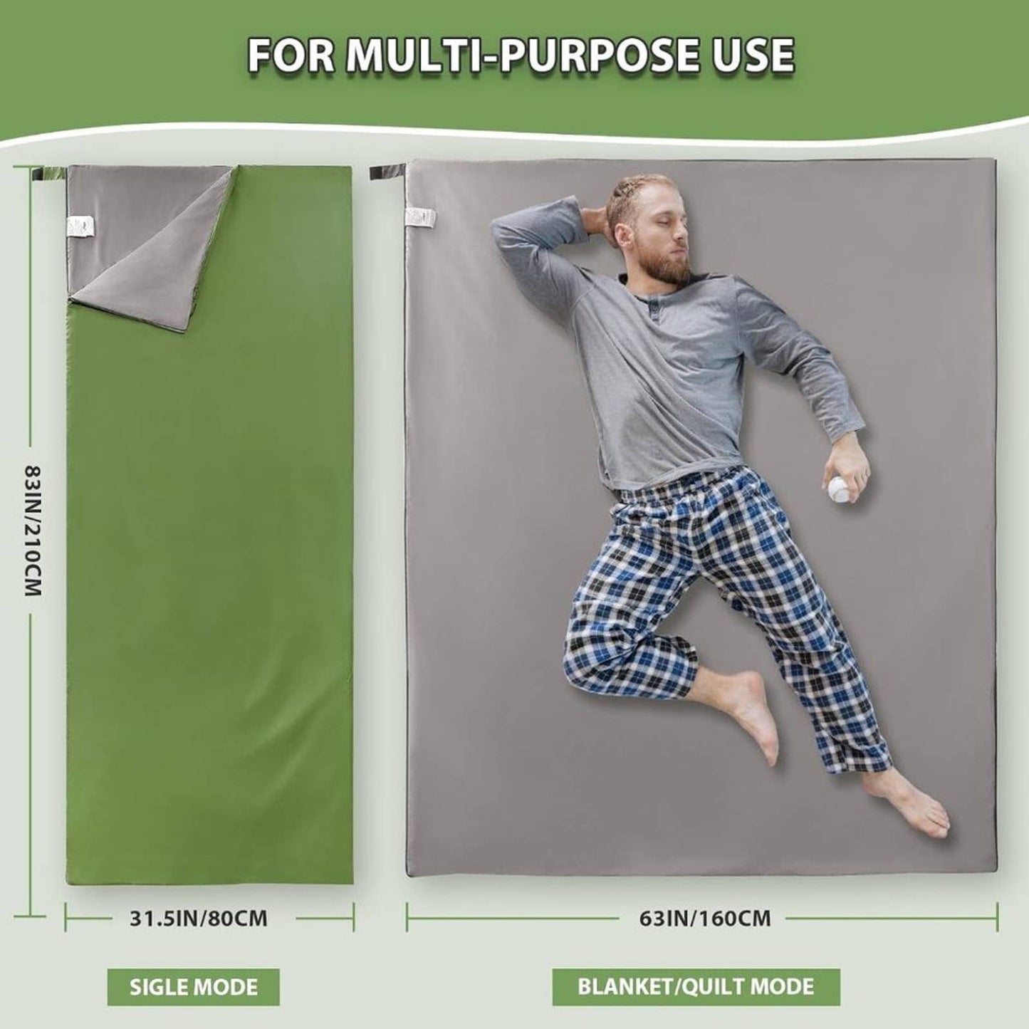 Warm Weather Sleeping Bag, FYMANNY Portable Waterproof Compact Lightweight