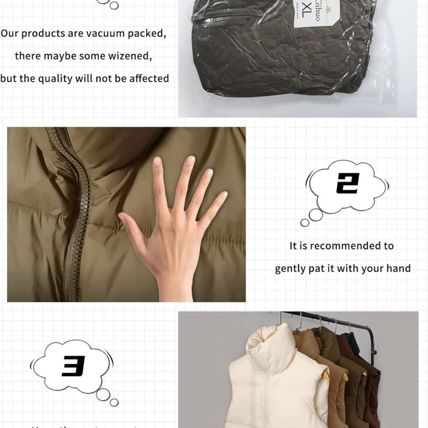 Gihuo Womens Cropped Puffer Vest Winter Crop Vest Lightweight Sleeveless Warm LG