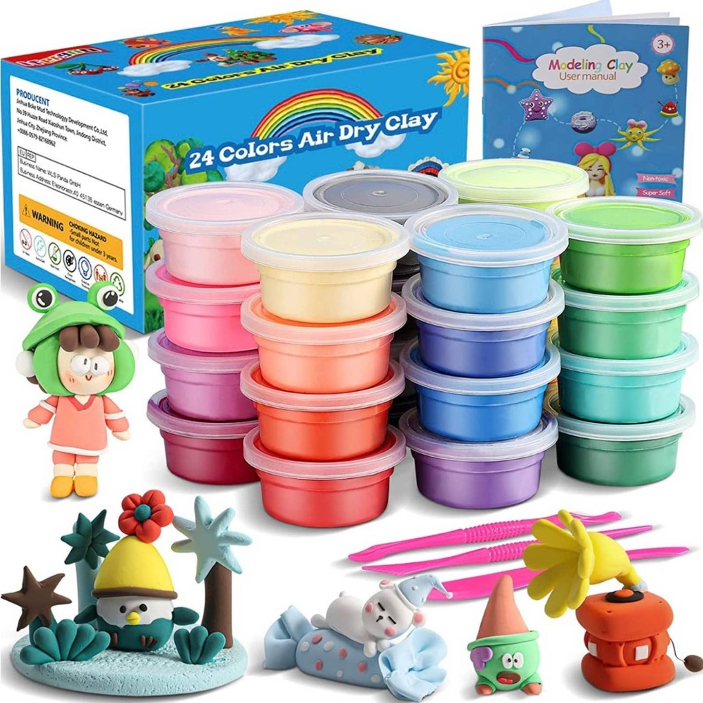 ifergoo Modeling Clay Kit - 24 Colors Magic Air Dry Ultra Light Clay