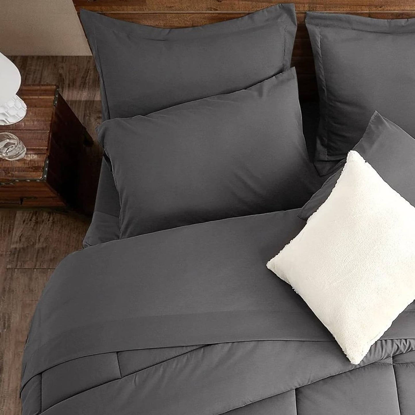 PARKOL Bed in a Bag 6-Piece Comforter Set Twin Size All Season Bedding
