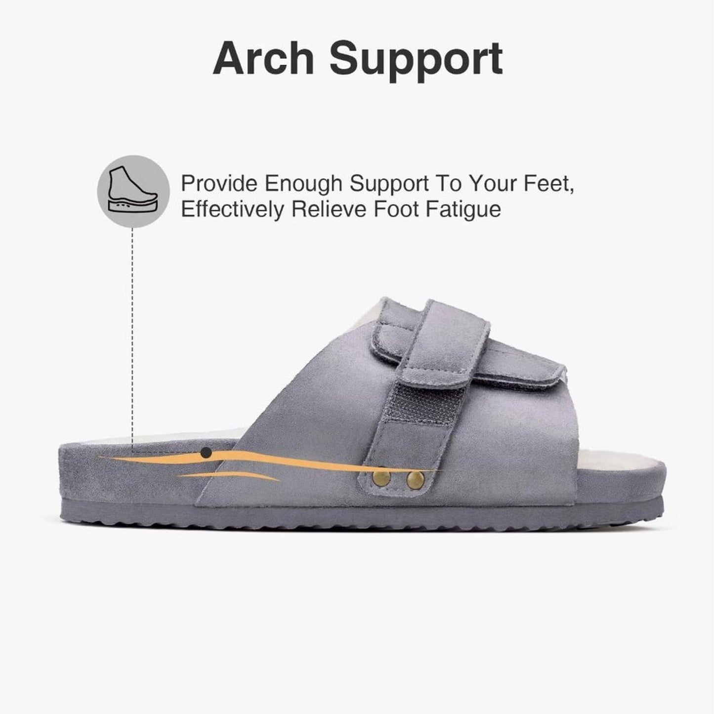 VEEYOO Women's Open Toe Slippers with Arch Support Size 8