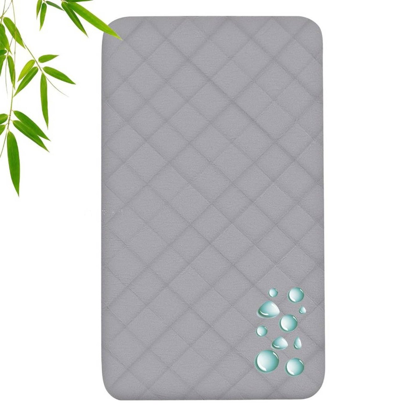 Bamboo Pack n Play Sheets Quilted, Waterproof Pack and Play Mattress Pad/Protect
