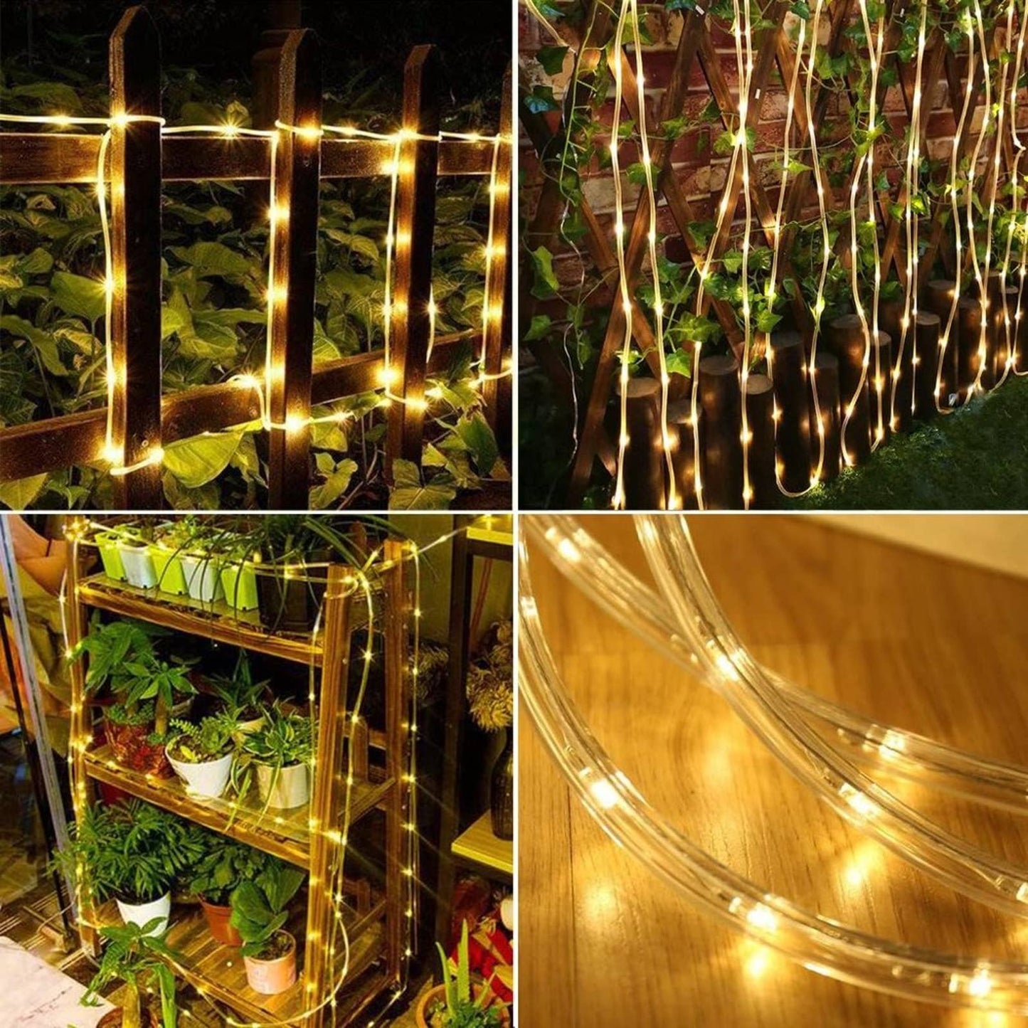 Solar Rope Light Waterproof IP65 39FT 100LEDs Outdoor LED Solar Outdoor