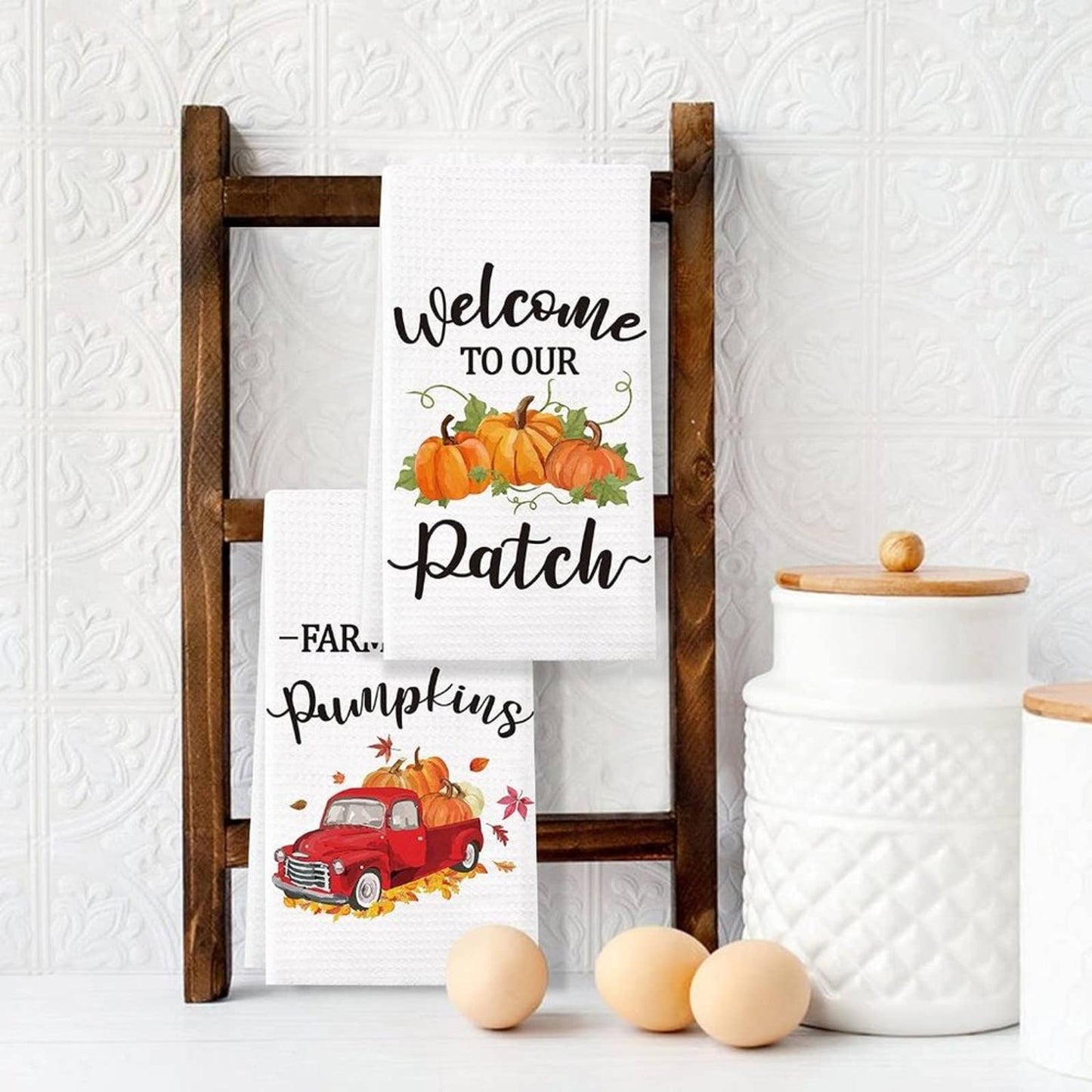 Vansolinne Fall Kitchen Towels Fall Dish Towels Thanksgiving Kitchen Towels 4PK