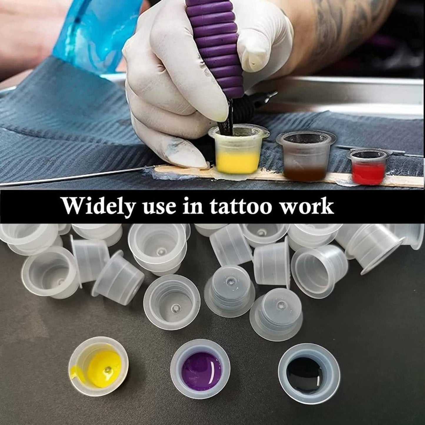 Tattoo Ink Cups, Urknall 300pcs Tattoo Ink Cups Mixed Size Tattoo Cups