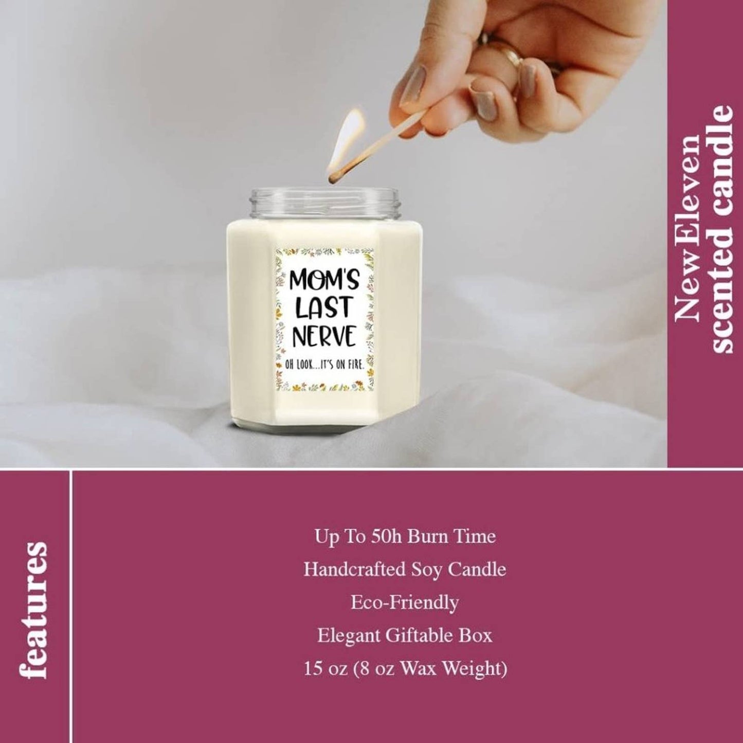 Gifts for Mom from Daughter, Son, Kids - 8oz Lavender Candle