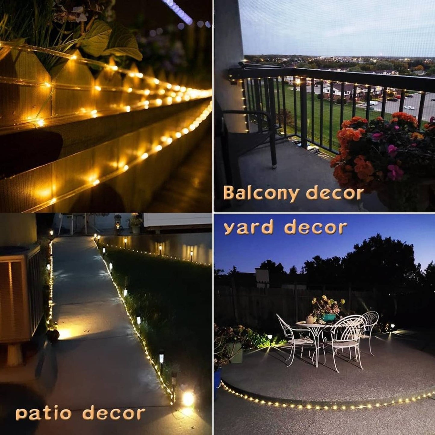 Solar Rope Light Waterproof IP65 39FT 100LEDs Outdoor LED Solar Outdoor