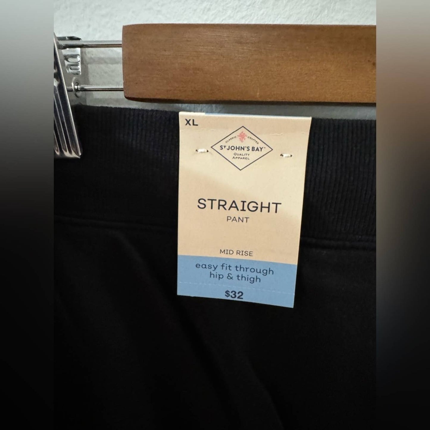 NWT XL Straight St John’s Bay Black Mid-Rise Pants