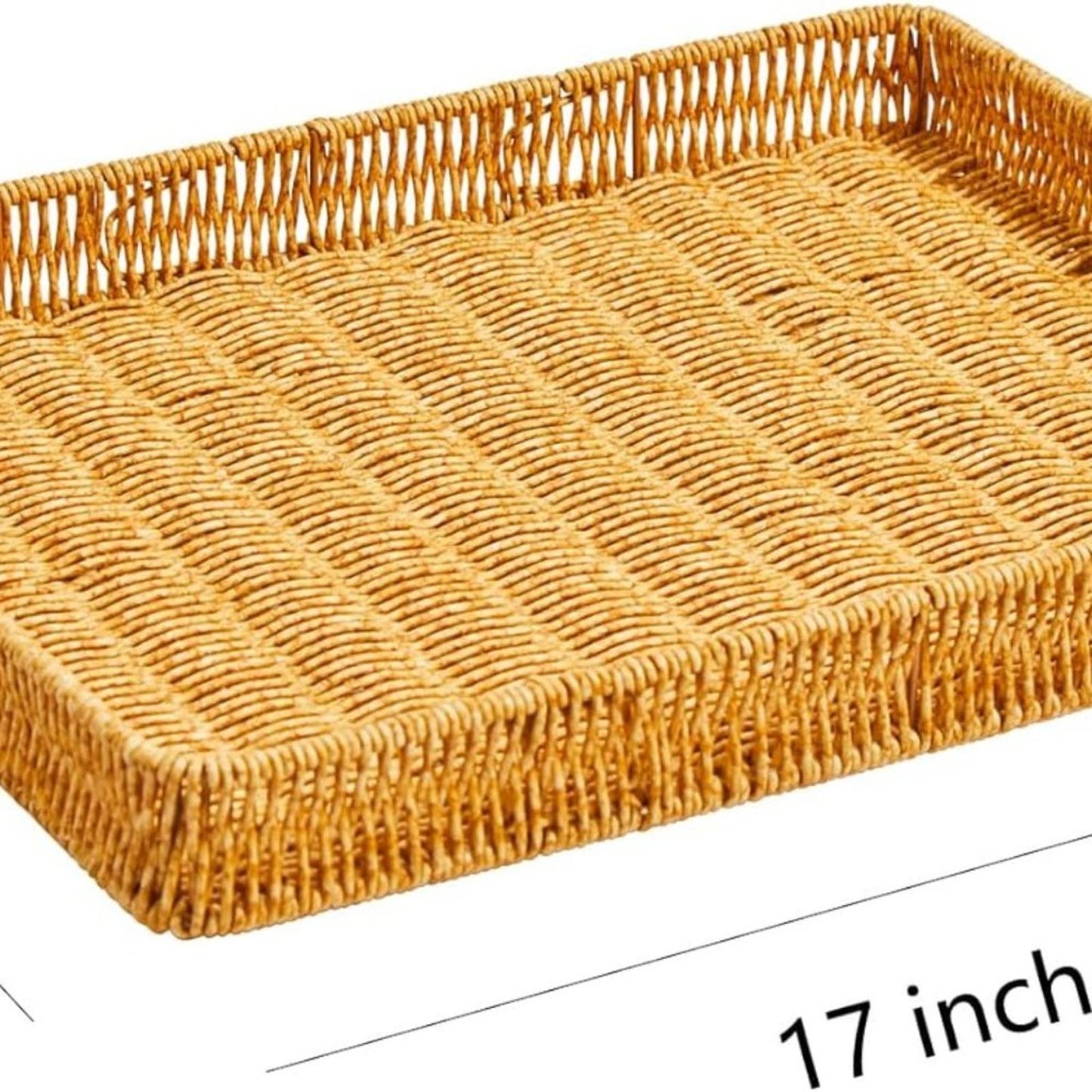 Berdeng Large Plastic Serving Tray with Handles, Outdoor Serving Tray, Rectangle