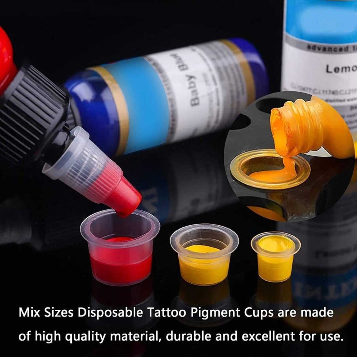 Tattoo Ink Cups, Urknall 300pcs Tattoo Ink Cups Mixed Size Tattoo Cups