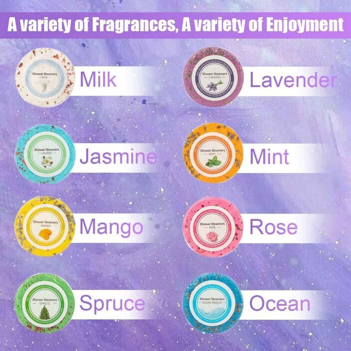 Shower Steamers Aromatherapy - 8 Pcs Bath Bombs with Essential Oils