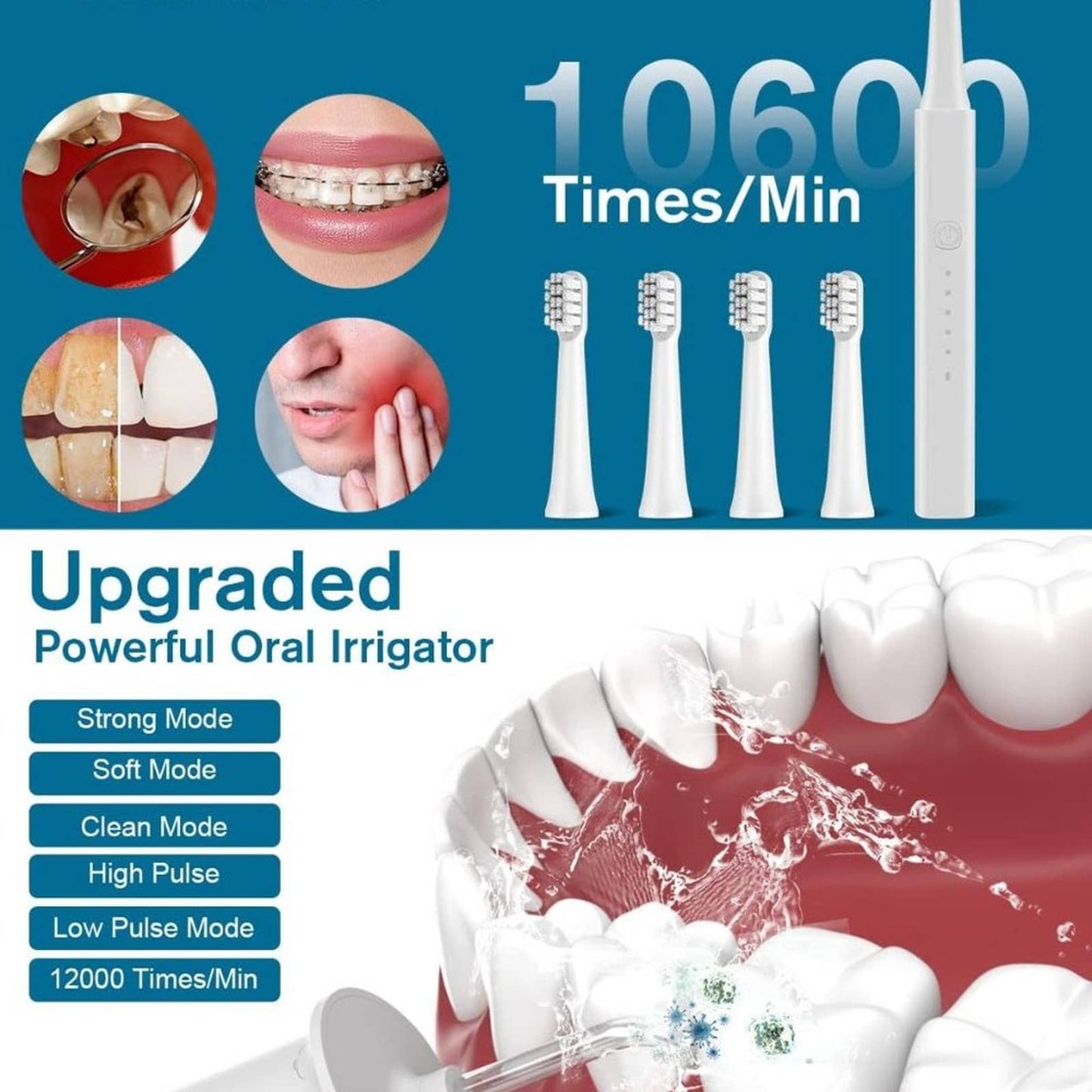 Electric Toothbrush and Water Flossers for Teeth,Gift Set for Men Women