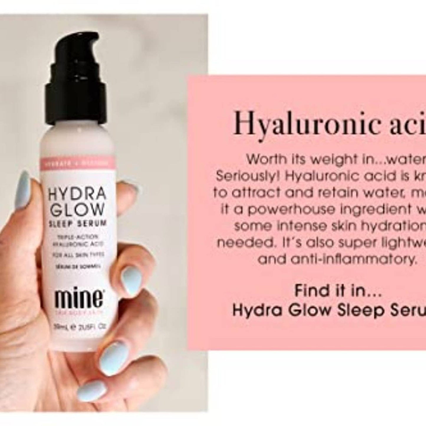 MINETAN BODY.SKIN Hydra Glow Sleep Serum - Hydrating, Triple-action Hyaluronic