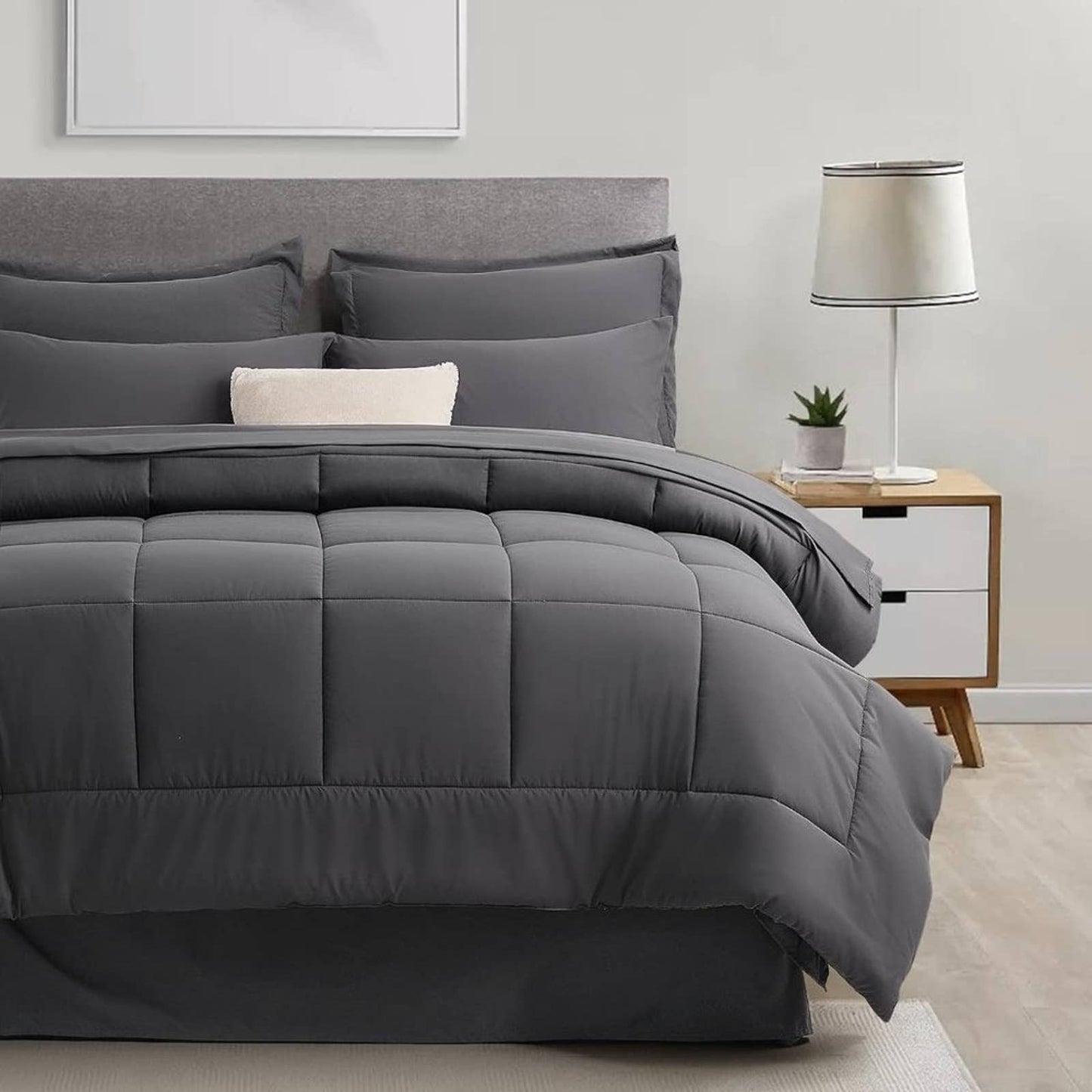 PARKOL Bed in a Bag 6-Piece Comforter Set Twin Size All Season Bedding