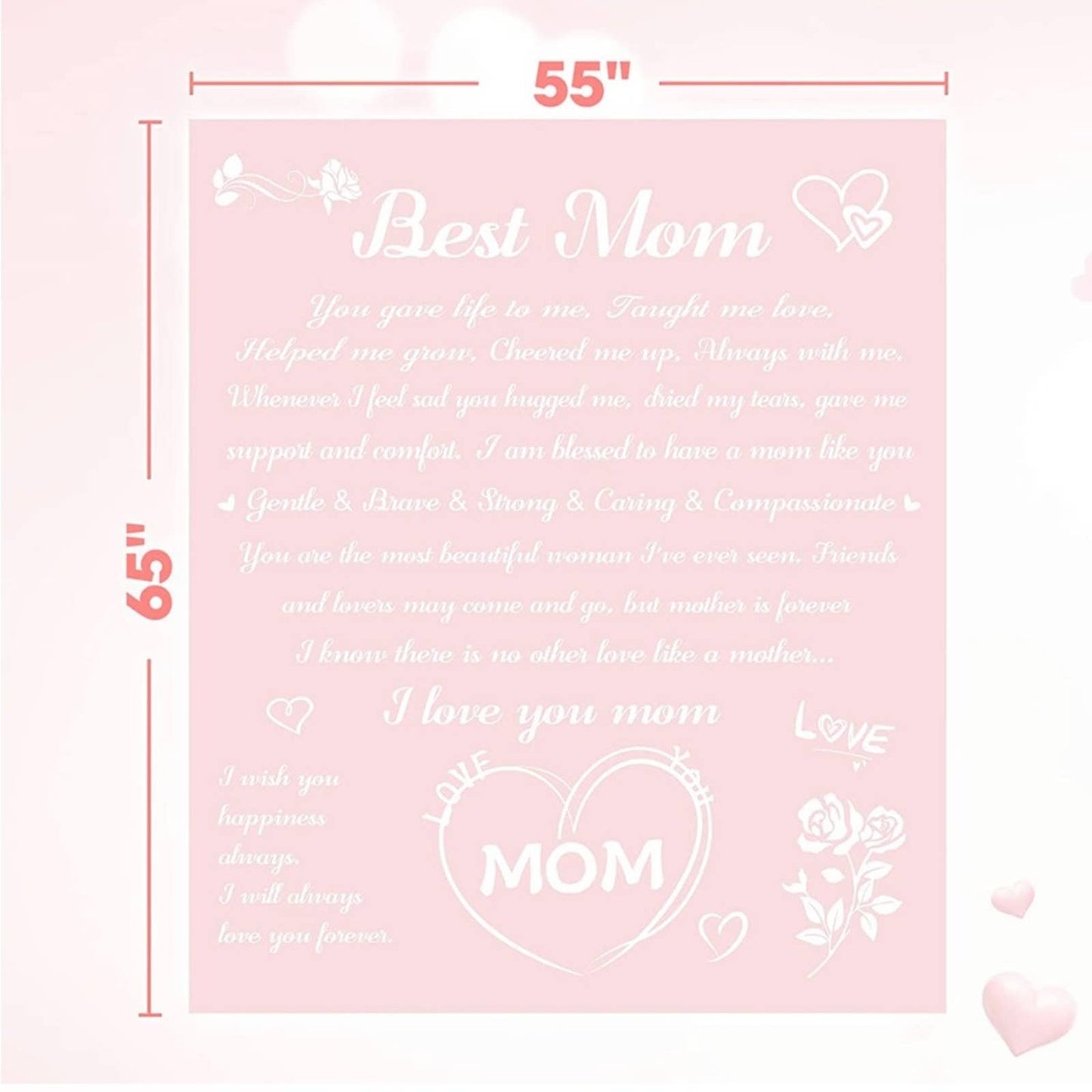 Lukeight Gifts for Mom, Throw Blanket 65x55”