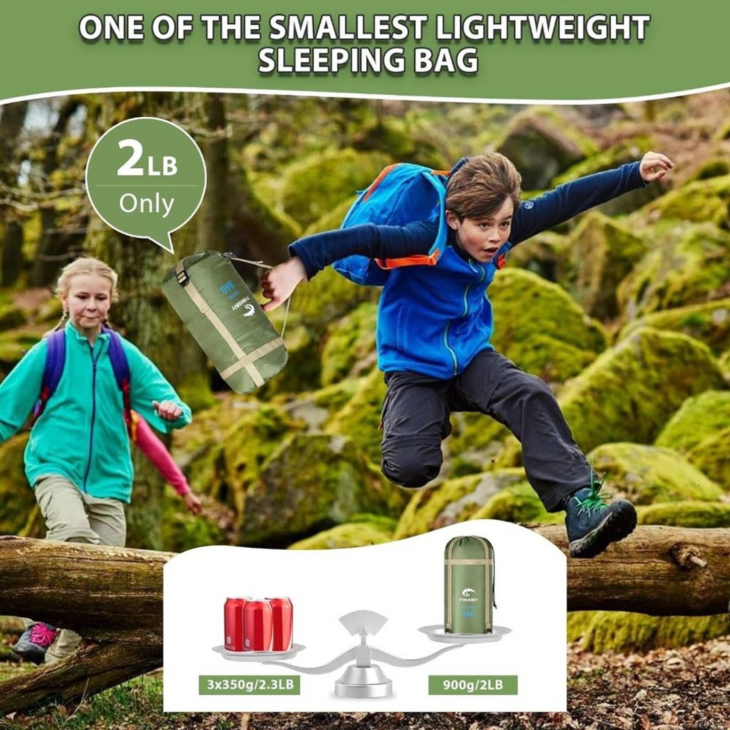 Warm Weather Sleeping Bag, FYMANNY Portable Waterproof Compact Lightweight