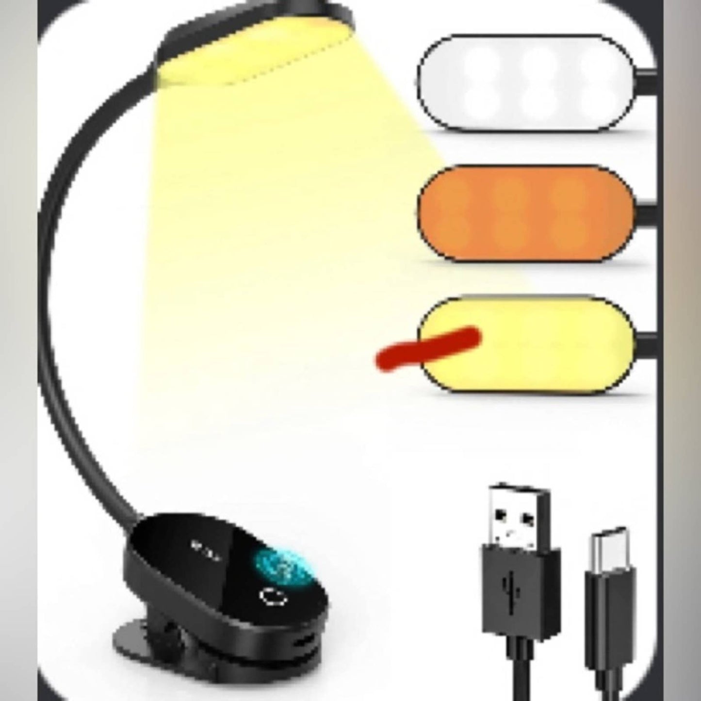 LonFine Book Light, Eye-Care Book Light for Reading in Bed, Rechargeable