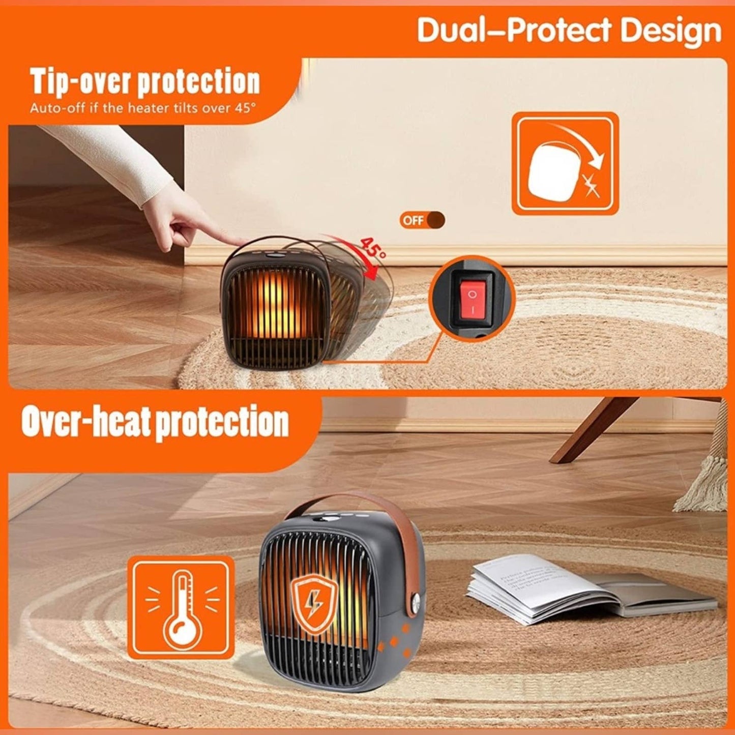 Space Heater for Indoor Use - Halikao Simulated Flame Effect Electric Fireplace