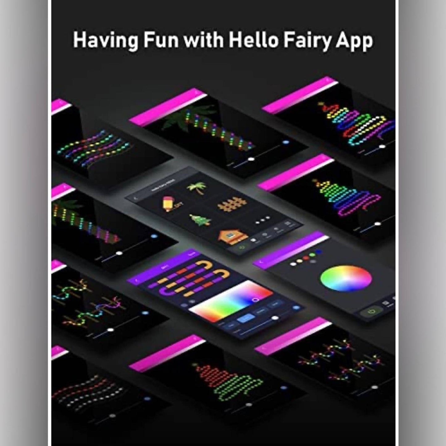 Fairy Lights Custom Mode 16’ Christmas App Control RGB Color Changing Mu…