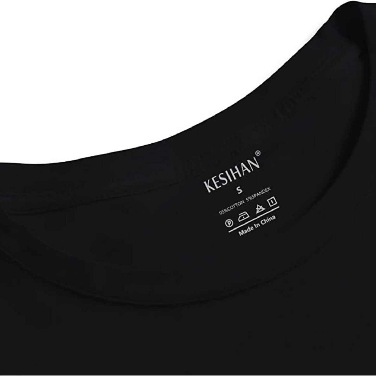 KESIHAN Men's Casual Cotton Spandex Striped Crewneck Long-Sleeve T-Shirt Basic
