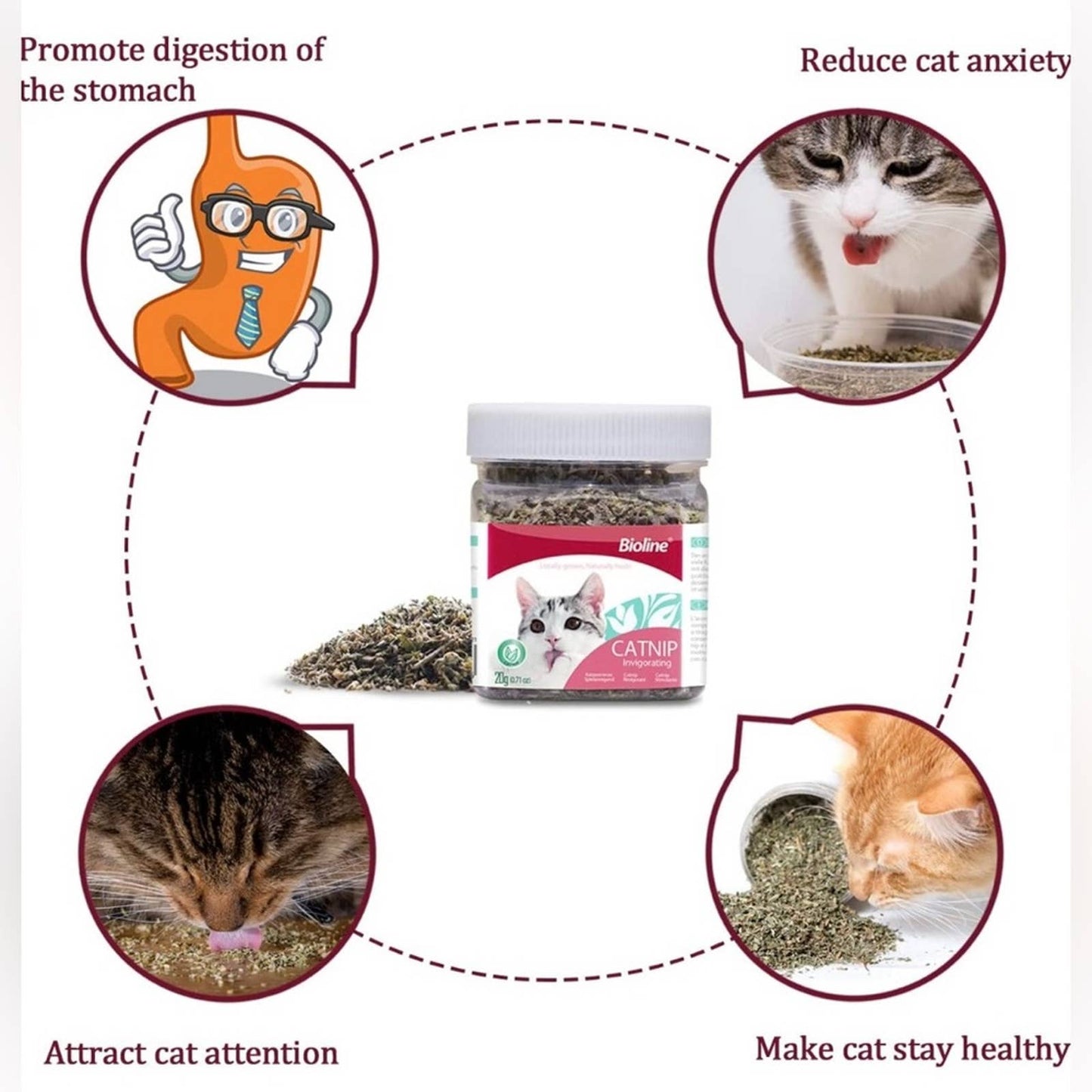 Bioline Catnip Organic Premium Potent Catnip Blend Safe for Cats Use on Cat Toys