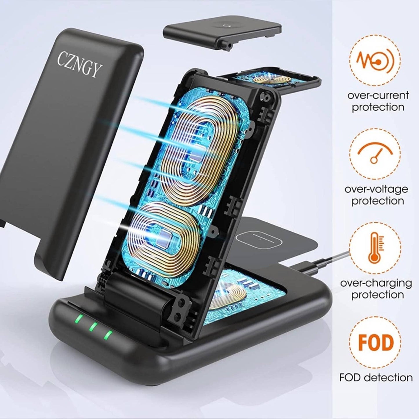 Wireless Charger, 3 in 1 Wireless Charging Station for iPhone
