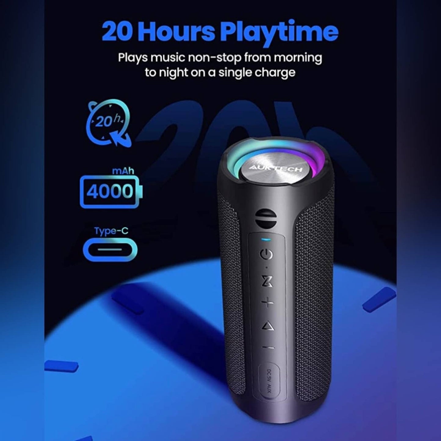AUKTECH Bluetooth Speakers - Portable Speakers Bluetooth Wireless(100ft)