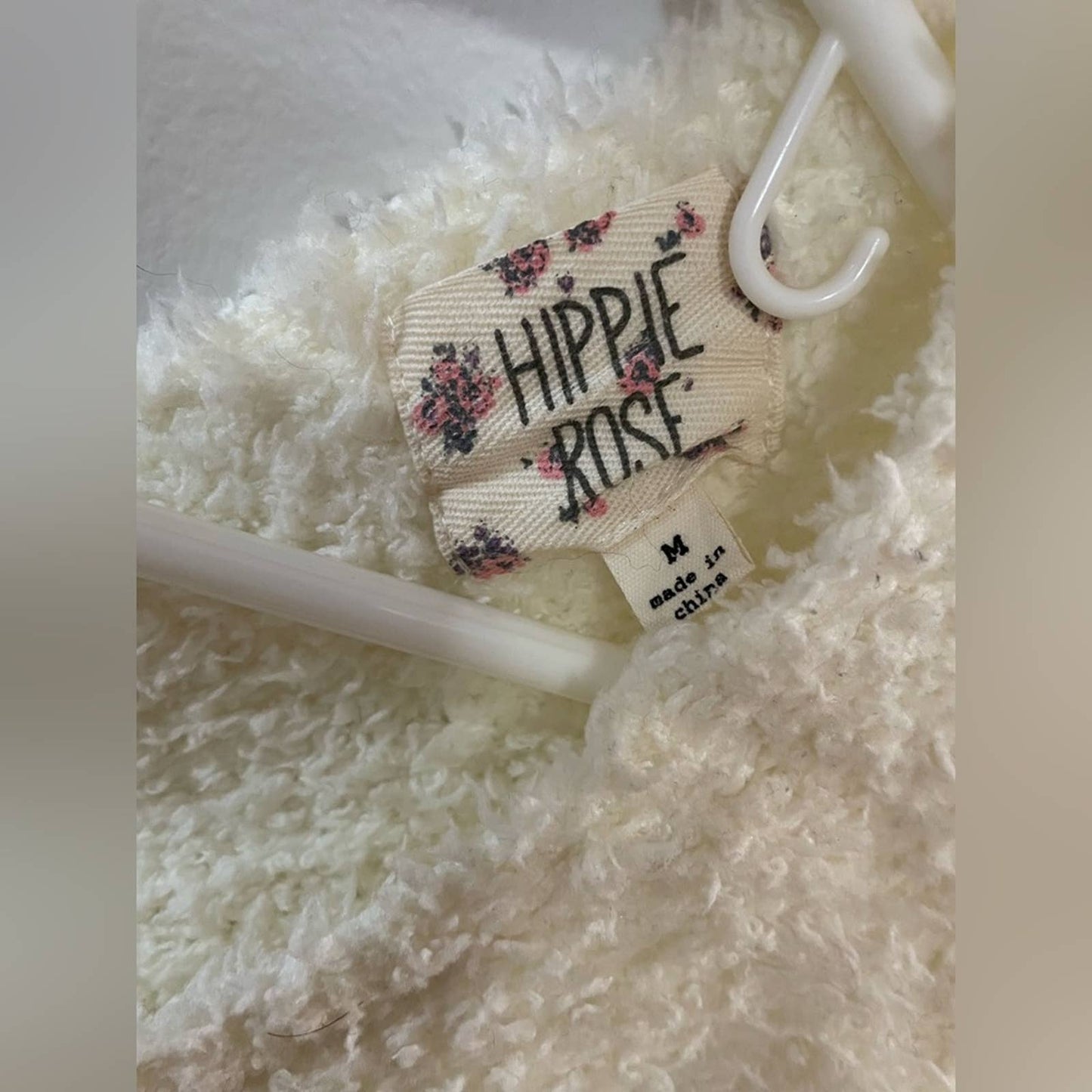 MD White Hippie Rose White Sweater
